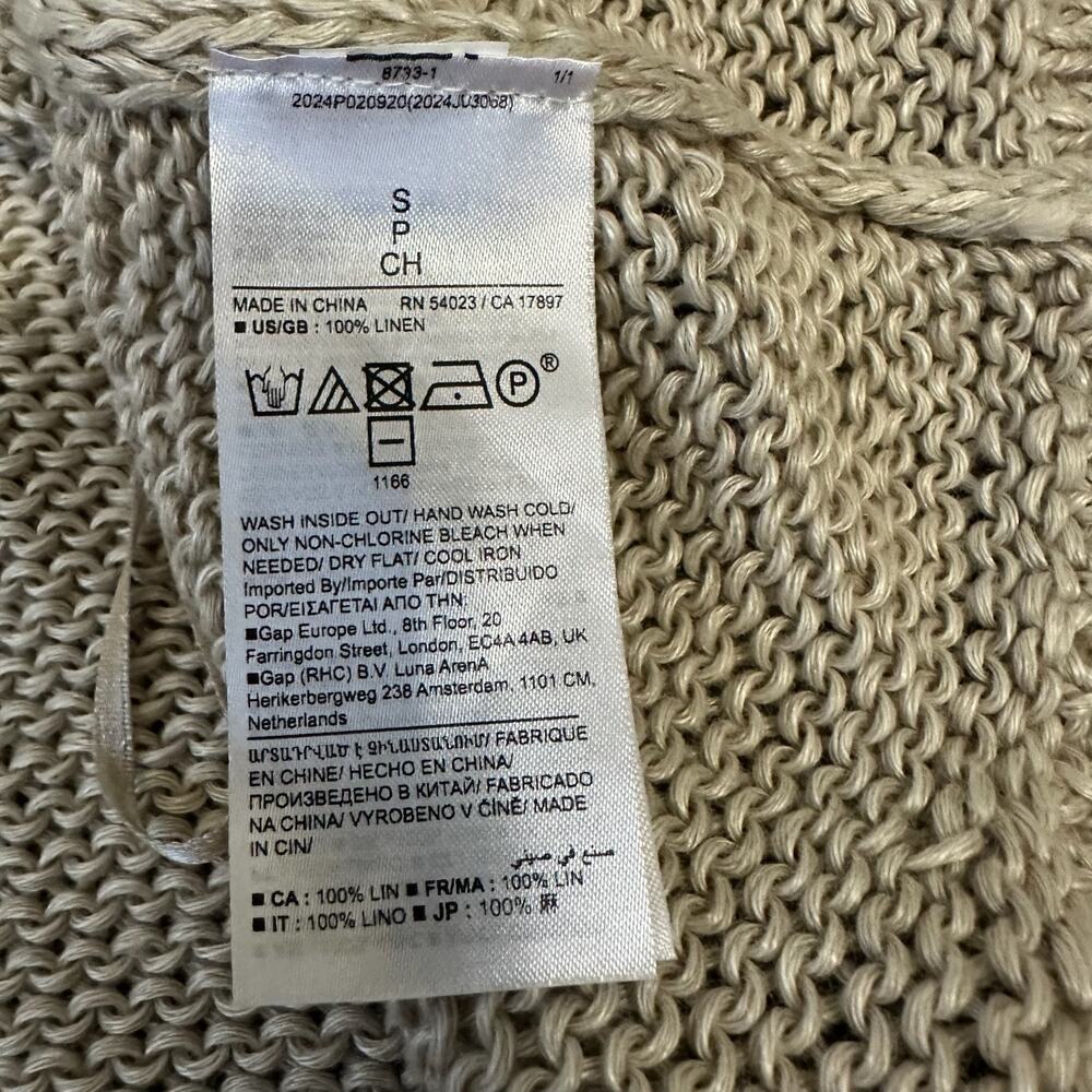 BANANA REPUBLIC Sweater Tank Beige Heirloom Linen Open Knit Pullover NWT - Picture 7 of 9